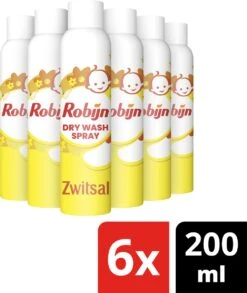 Robijn Zwitsal Dry Wash Spray - 6 X 200 Ml - Voordeelverpakking -Huishoudelijke Winkel 1013x1200