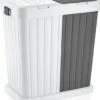Sumpas - Wasmand - 2 Vakken - Met Touch Deksel - 80 Liter - Antraciet/Wit - 100% Gerecycled Plastic -Huishoudelijke Winkel 1031x1200