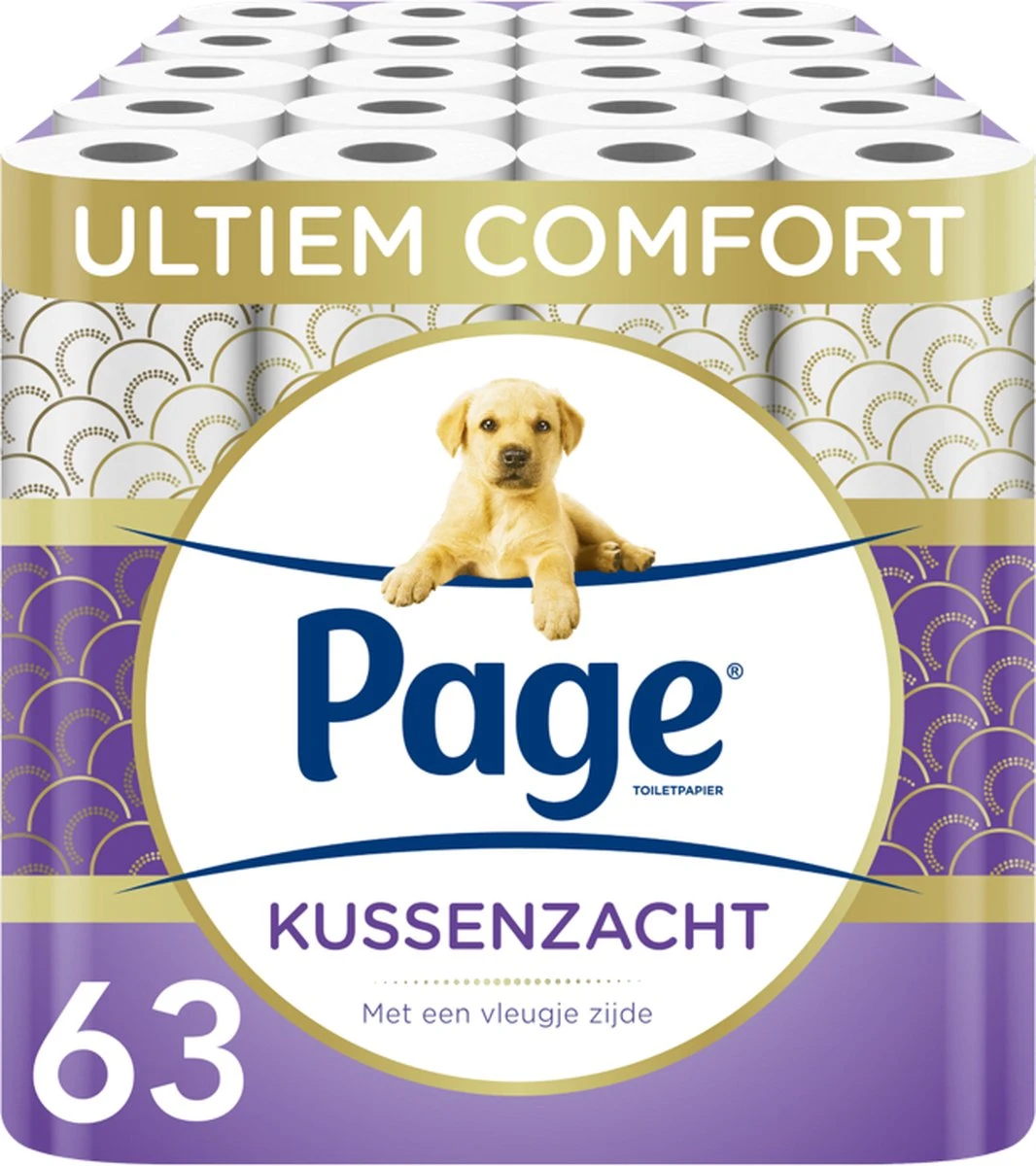 Page Toiletpapier - 63 Rollen - Kussenzacht Wc Papier (3-laags) - Met Extra Zijde - Voordeelverpakking 3 Page Toiletpapier - 63 Rollen - Kussenzacht Wc Papier (3-laags) - Met Extra Zijde - Voordeelverpakking