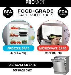 Buxibo - 50 Meal Prep Bakjes - Salade/Lunch Box - Diepvriesbakjes - Vershoudbakjes - Plastic Bakjes Met Deksel - Vershouddoos - Magnetron Vaatwasser Bestendig - 24 Oz/0.7 Liter Inhoud - Herbruikbaar - Kunststof - BPA Vrij - Zwart 11 Buxibo - 50 Meal Prep Bakjes - Salade/Lunch Box - Diepvriesbakjes - Vershoudbakjes - Plastic Bakjes Met Deksel - Vershouddoos - Magnetron Vaatwasser Bestendig - 24 Oz/0.7 Liter Inhoud - Herbruikbaar - Kunststof - BPA Vrij - Zwart -Huishoudelijke Winkel 1140x1200 4