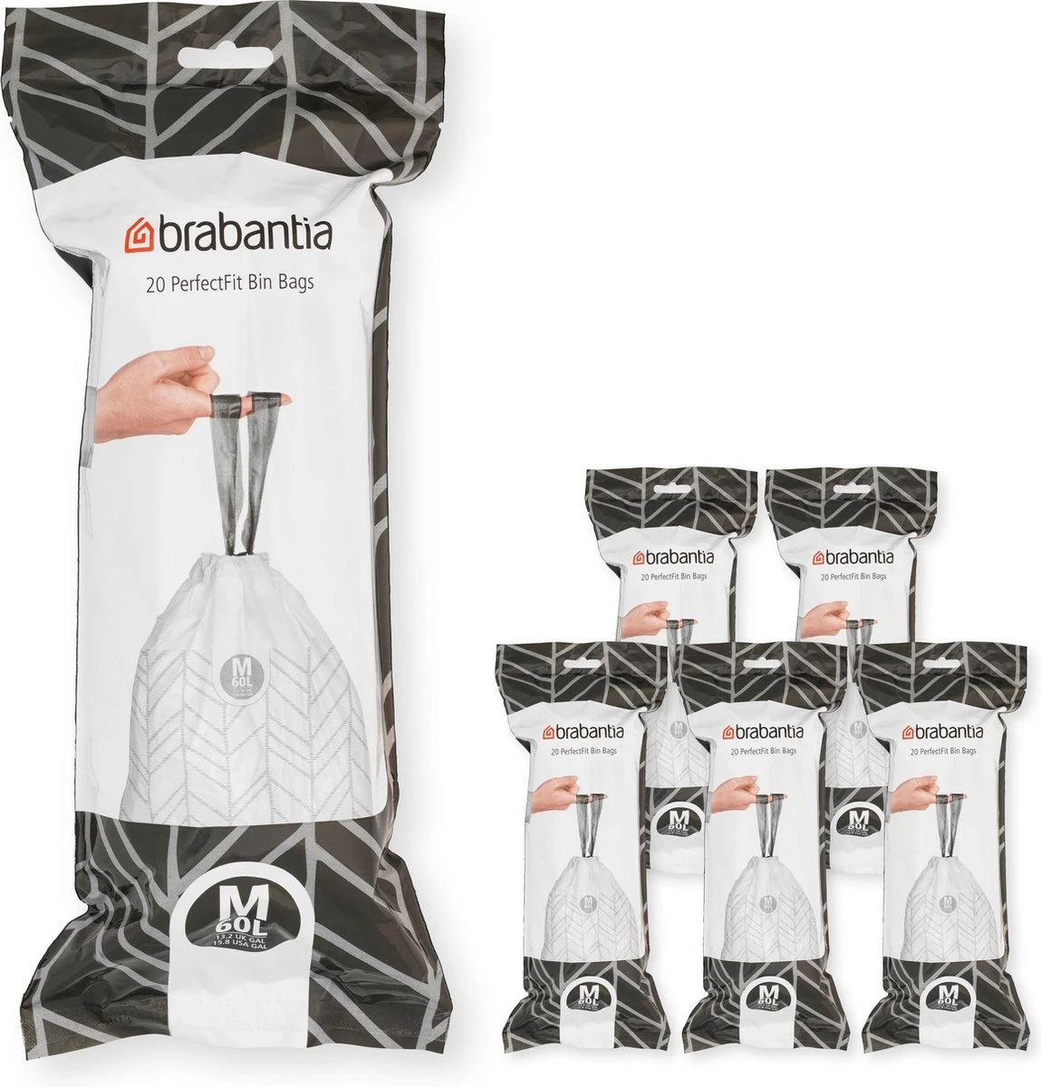 Brabantia PerfectFit Vuilniszakken - 60 L - Code M - 6 Rollen X 20 Stuks 3 Brabantia PerfectFit Vuilniszakken - 60 L - Code M - 6 Rollen X 20 Stuks