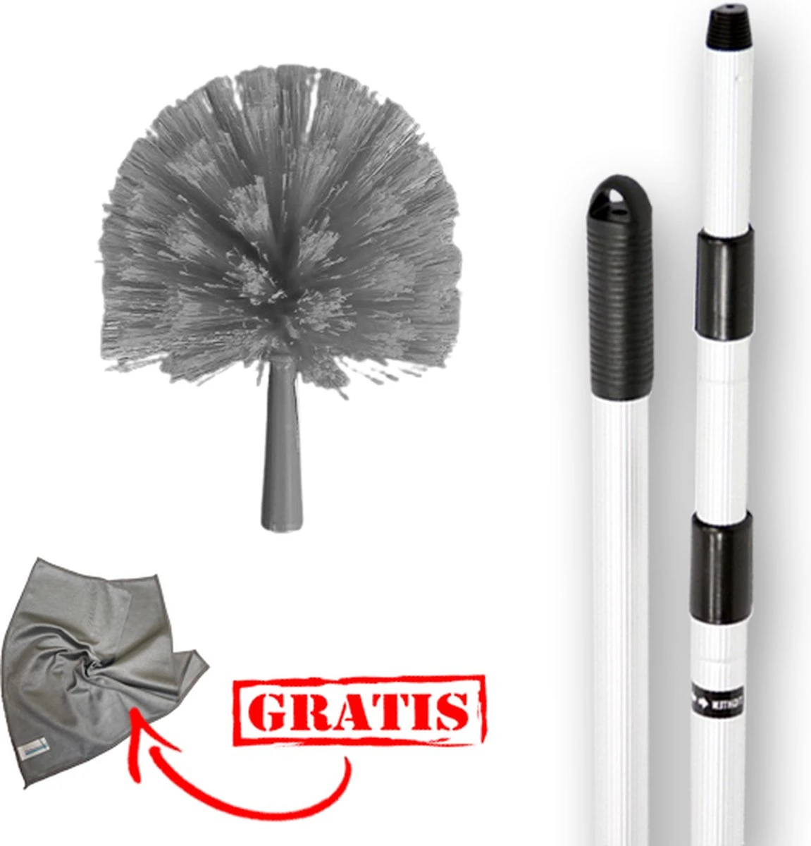 Hoge Kwaliteit Ragebol Met Professionele Telescoopsteel Tot 4,2 Meter! 3 Hoge Kwaliteit Ragebol Met Professionele Telescoopsteel Tot 4,2 Meter!