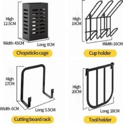 Doogo® Afdruiprek Met Lekbak 2 Laags – Inklapbaar - Muur Hangen Mogelijke - Afwasrek – Met 2 Lekbakken – Extra Accessories Voor Servies En Snijplanken - RVS -Huishoudelijke Winkel 1180x1200