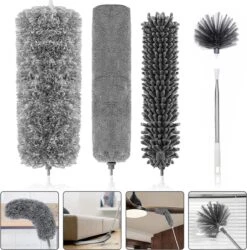 Livv Goods Telescopische Plumeau Set Met Telescoopsteel - 5 In 1 - Tot 250 Cm Uitschuifbaar - Duster - Stoffer -Huishoudelijke Winkel 1184x1200