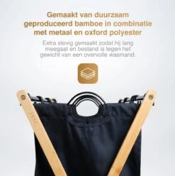 JASC Wasmand 3 Vakken - Wassorteerder - Wasmanden - Zwart - Bamboe - 128 Liter -Huishoudelijke Winkel 1195x1200 3