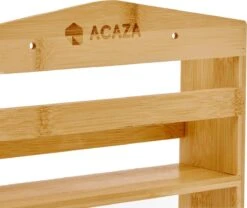 ACAZA Ophangbaar Kruidenrek Met 10 Glazen Kruidenpotjes, Spice Rack, Keuken Rek, Kruiden Organizer Voor Specerijen, Peper, Zout, 26 Cm Breed, Bamboe -Huishoudelijke Winkel 1200x1009 2