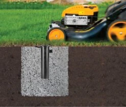 Brabantia Essential Droogmolen 30 Meter - Met Bodemhuls - Metallic Grey -Huishoudelijke Winkel 1200x1017