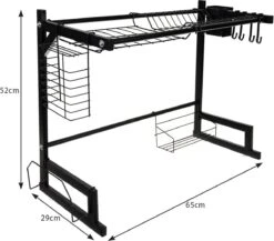 Afdruiprek Droger Zwart Voor Bestek Boven De Gootsteen 65 Cm X 29 Cm X 52 Cm -Huishoudelijke Winkel 1200x1052 1