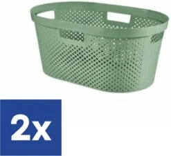 Curver Infinity Recycled Dots Wasmand - 40L - 2 Stuks - Groen -Huishoudelijke Winkel 1200x1099