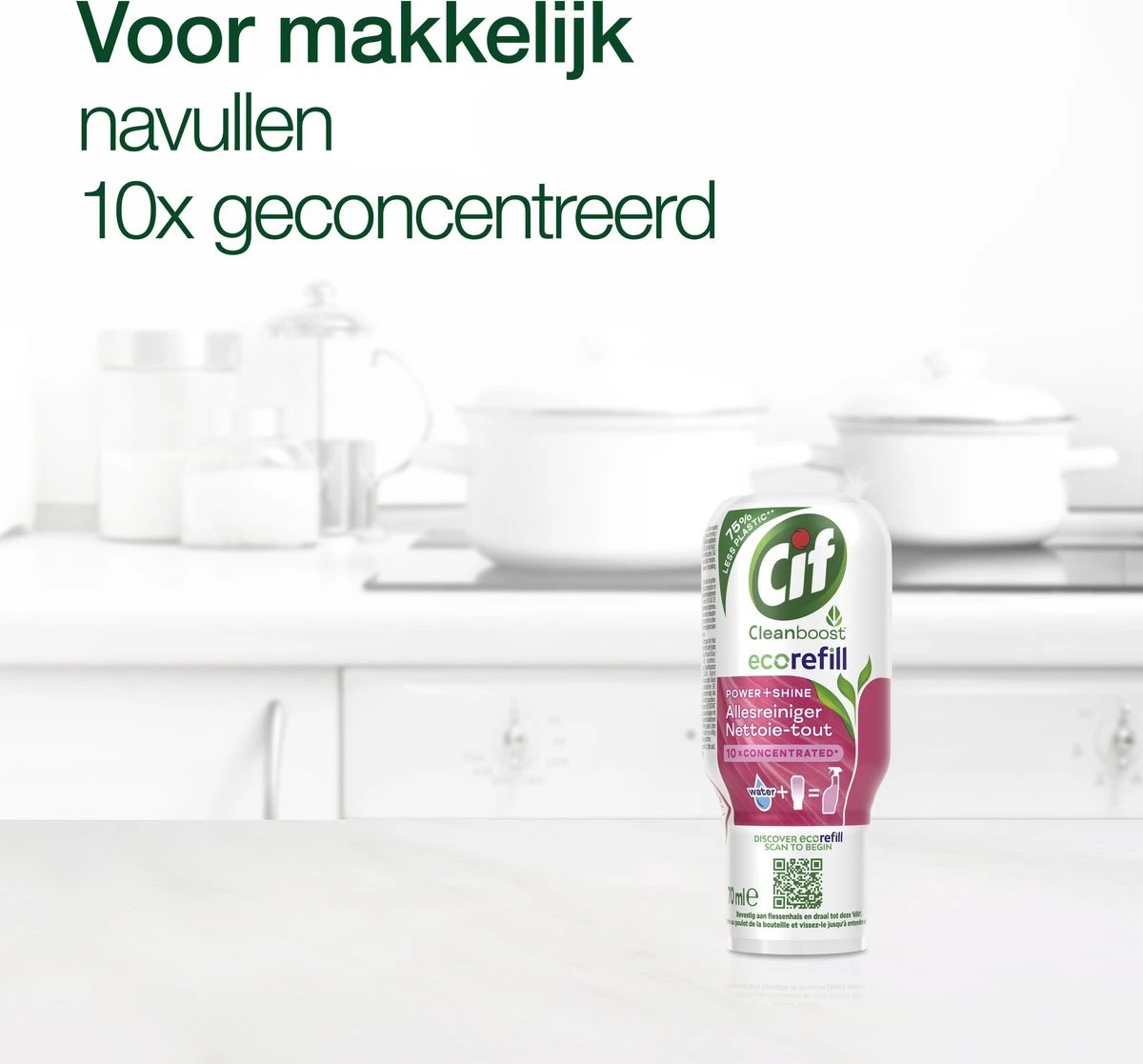 Cif CleanBoost Power & Shine Allesreiniger Ecorefill Capsules - 10 X 70 Ml - Voordeelverpakking 6 Cif CleanBoost Power & Shine Allesreiniger Ecorefill Capsules - 10 X 70 Ml - Voordeelverpakking - Afbeelding 4