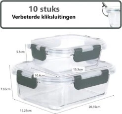 VMCA Glazen Vershoudbakjes Voor Vriezer Oven En Magnetron - 10 Bakjes - Grijs -Huishoudelijke Winkel 1200x1117 3