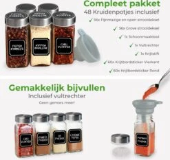 Soothe 48 Glazen Kruidenpotjes Set Met 2 Soorten Strooideksels – Kruidenstrooier – Compleet Pakket Incl Kruidenpotjes Stickers, Krijtstift En Accessoires 18 Soothe 48 Glazen Kruidenpotjes Set Met 2 Soorten Strooideksels – Kruidenstrooier – Compleet Pakket Incl Kruidenpotjes Stickers, Krijtstift En Accessoires -Huishoudelijke Winkel 1200x1134