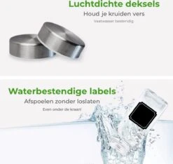 Soothe 48 Glazen Kruidenpotjes Set Met 2 Soorten Strooideksels – Kruidenstrooier – Compleet Pakket Incl Kruidenpotjes Stickers, Krijtstift En Accessoires 22 Soothe 48 Glazen Kruidenpotjes Set Met 2 Soorten Strooideksels – Kruidenstrooier – Compleet Pakket Incl Kruidenpotjes Stickers, Krijtstift En Accessoires -Huishoudelijke Winkel 1200x1138 1