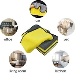 Merkloos Microvezel Droogdoek-Auto Droogdoek-Auto Droogdoek Microvezeldoek-auto Poetsen-poetsdoek- Reinigingsdoekjes- Duurzaam – 30x30 Cm - Geel/grijs -Huishoudelijke Winkel 1200x1154 3