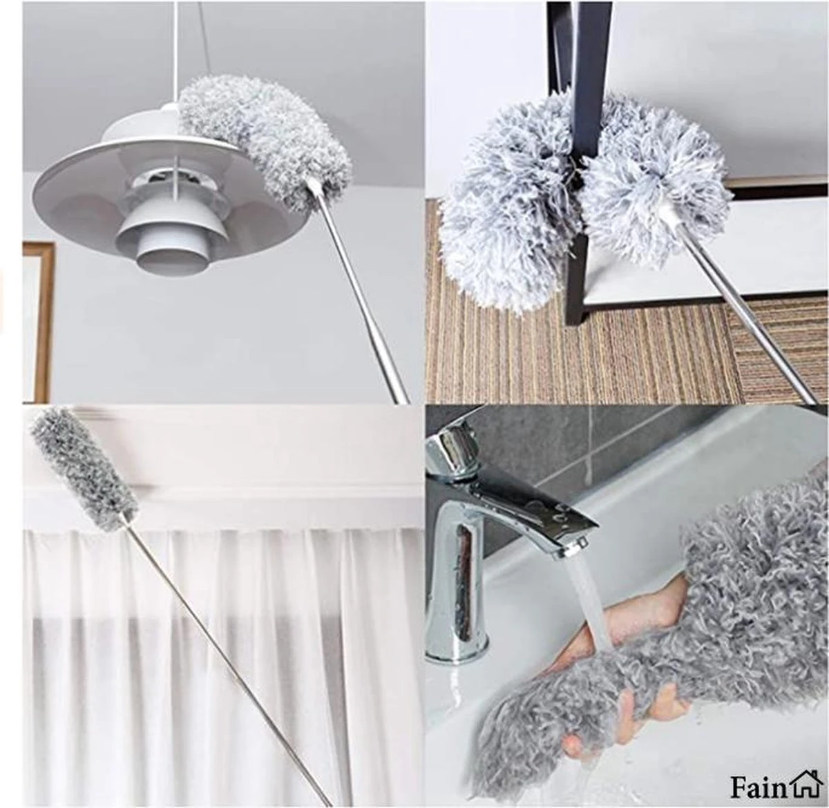 Fain® Plumeau Met Telescoopsteel – Grijs – 80 Tot 280 Cm - Uitschuifbaar – Wasbaar - Flexibel 360° Draaibaar – Duster - Microvezel Ragebol 10 Fain® Plumeau Met Telescoopsteel – Grijs – 80 Tot 280 Cm - Uitschuifbaar – Wasbaar - Flexibel 360° Draaibaar – Duster - Microvezel Ragebol - Afbeelding 8