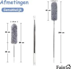 Fain® Plumeau Met Telescoopsteel – Grijs – 80 Tot 280 Cm - Uitschuifbaar – Wasbaar - Flexibel 360° Draaibaar – Duster - Microvezel Ragebol 24 Fain® Plumeau Met Telescoopsteel – Grijs – 80 Tot 280 Cm - Uitschuifbaar – Wasbaar - Flexibel 360° Draaibaar – Duster - Microvezel Ragebol -Huishoudelijke Winkel 1200x1182 2