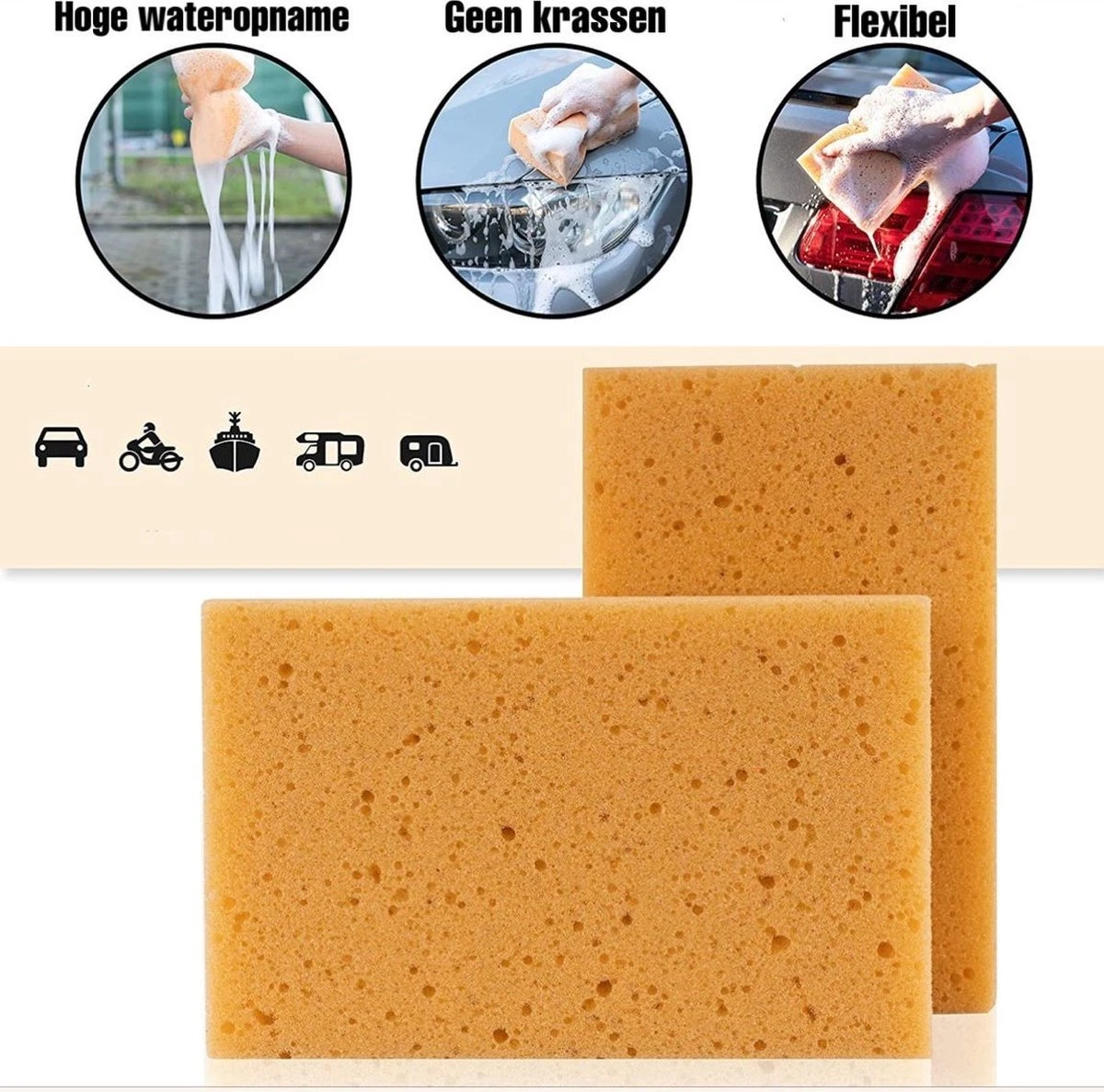 Merkloos Grote Schoonmaakspons - 2x Viscose Autospons - Spons - Schoonmaakartikelen - Auto Wassen - Autospons - Zachte Spons 4 Merkloos Grote Schoonmaakspons - 2x Viscose Autospons - Spons - Schoonmaakartikelen - Auto Wassen - Autospons - Zachte Spons - Afbeelding 2
