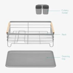 Navaris Afdruiprek Met Uitneembare Bestekhouder - Afwasrek Met Losse Lekbak - Vaatwasrek Met Plateau - Voor Bestek, Borden, Schalen En Pannen -Huishoudelijke Winkel 1200x1189 1