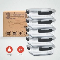 KitchenBrothers Meal Prep Bakjes - Set - Luchtdicht - BPA Vrij - 1L - Glas - 5 Stuks -Huishoudelijke Winkel 1200x1198 37