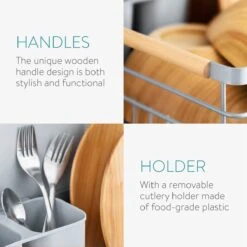 Navaris Afdruiprek Met Uitneembare Bestekhouder - Afwasrek Met Losse Lekbak - Vaatwasrek Met Plateau - Voor Bestek, Borden, Schalen En Pannen -Huishoudelijke Winkel 1200x1200 203