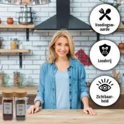 24 Glazen Kruidenpotjes Set Met 3 Soorten Strooideksels – Kruidenstrooier – Compleet Pakket Incl Kruidenpotjes Stickers, Krijtstift En Accessoires - Bamboo Deksel -Huishoudelijke Winkel 1200x1200 346