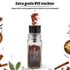 24 Glazen Kruidenpotjes Set Met 3 Soorten Strooideksels – Kruidenstrooier – Compleet Pakket Incl Kruidenpotjes Stickers, Krijtstift En Accessoires - Bamboo Deksel -Huishoudelijke Winkel 1200x1200 348