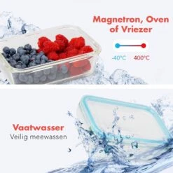 KitchenBrothers Meal Prep Bakjes - Set - Luchtdicht - BPA Vrij - Glas - 9 Stuks -Huishoudelijke Winkel 1200x1200 357