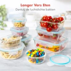 KitchenBrothers Meal Prep Bakjes - Set - Luchtdicht - BPA Vrij - Glas - 9 Stuks -Huishoudelijke Winkel 1200x1200 361
