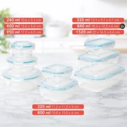 KitchenBrothers Meal Prep Bakjes - Set - Luchtdicht - BPA Vrij - Glas - 9 Stuks -Huishoudelijke Winkel 1200x1200 362