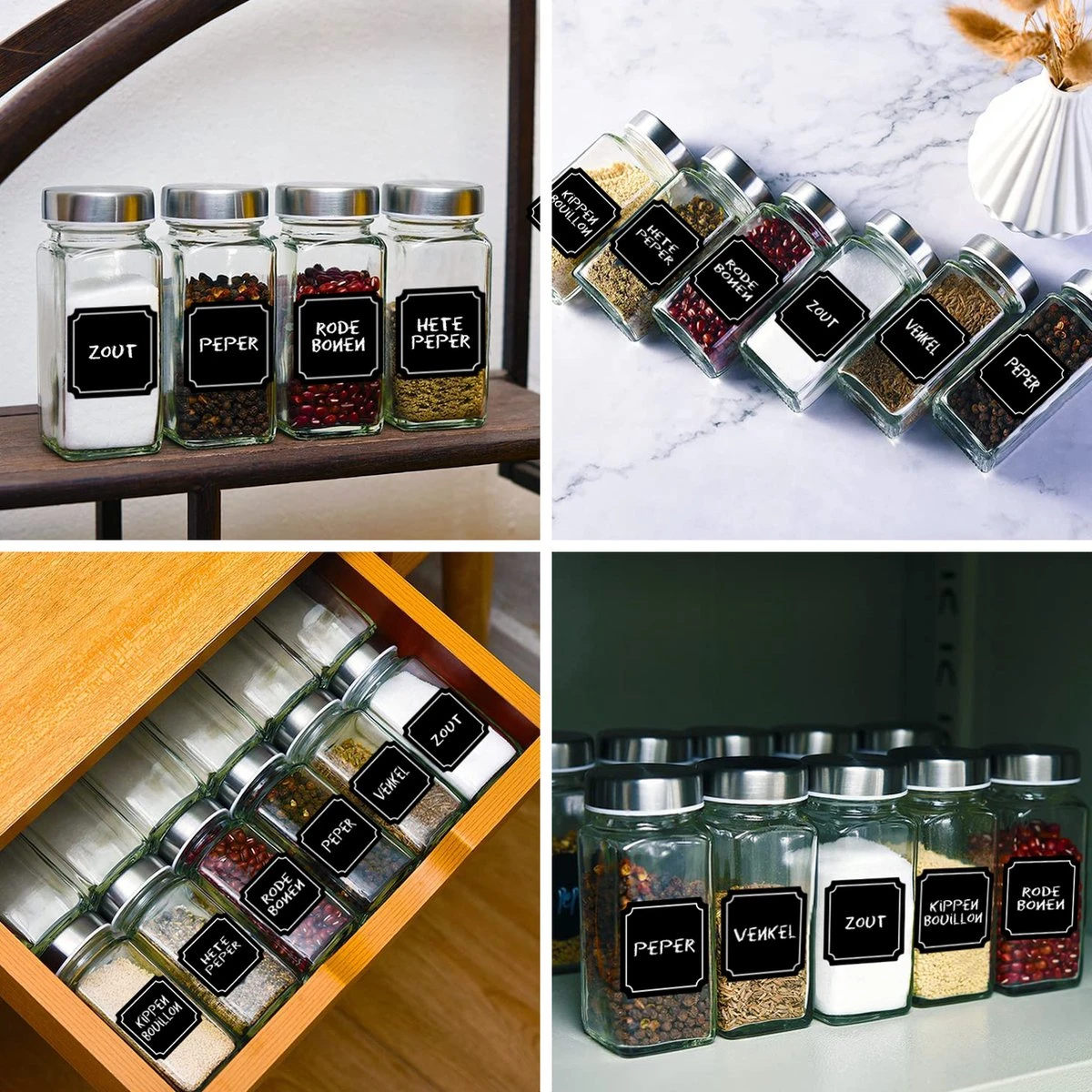 Soothe 48 Glazen Kruidenpotjes Set Met 2 Soorten Strooideksels – Kruidenstrooier – Compleet Pakket Incl Kruidenpotjes Stickers, Krijtstift En Accessoires 10 Soothe 48 Glazen Kruidenpotjes Set Met 2 Soorten Strooideksels – Kruidenstrooier – Compleet Pakket Incl Kruidenpotjes Stickers, Krijtstift En Accessoires - Afbeelding 8