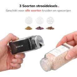 Deleca 24 Glazen Kruidenpotjes - Incl. 3 Soorten Stickers En Strooideksel Set - Voorraadpotten Glas Met Deksel - Kruidenstrooier - 10,5 X 4,3 Cm - Vierkant / 120 Ml -Huishoudelijke Winkel 1200x1200 407