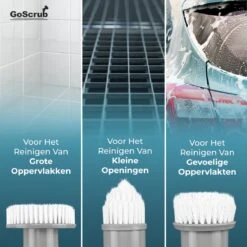 GoScrub® Elektrische Schoonmaakborstel – Elektrische Schrobber - Schrobborstel – Voor Badkamer Of Keuken – Schrobber Met Steel – Luiwagen – Polijstmachine - Poetsmachine Met 10 Opzetstukken -Huishoudelijke Winkel 1200x1200 414