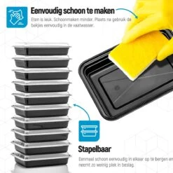 Meal Prep Bakjes - 20 Stuks - 1 Compartiment - Lunchbox - Diepvriesbakjes - Vershoudbakjes - Plastic Bakjes Met Deksel - Magnetron Bakjes Met Deksel - Meal Prep - Vershouddoos - 1L - BPA Vrij - Fitcrafters -Huishoudelijke Winkel 1200x1200 434