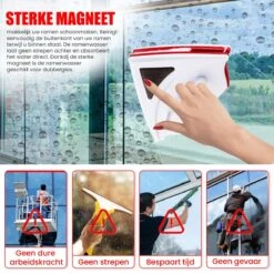 TibaGoods Magnetische Raamwisser Voor Dubbelglas - Ruitenreiniger - Ramenwasser - Magneet Ruitenwisser -Huishoudelijke Winkel 1200x1200 491