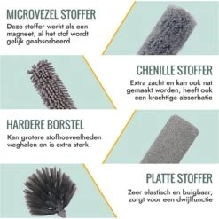 Livv Goods Telescopische Plumeau Set Met Telescoopsteel - 5 In 1 - Tot 250 Cm Uitschuifbaar - Duster - Stoffer -Huishoudelijke Winkel 1200x1200 495