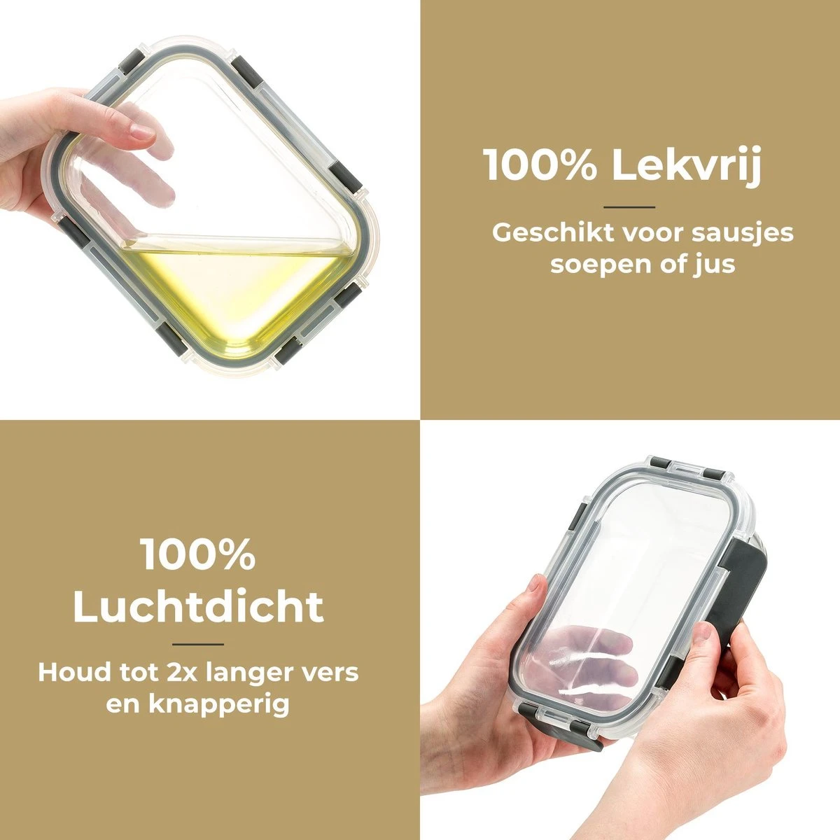 Vershoudbakjes - Meal Prep Bakjes - Diepvriesbakjes - Vershouddoos - Vershoudbakjes Set - Glas - 12 Stuks - BPA Vrij - Stosh 4 Vershoudbakjes - Meal Prep Bakjes - Diepvriesbakjes - Vershouddoos - Vershoudbakjes Set - Glas - 12 Stuks - BPA Vrij - Stosh - Afbeelding 2