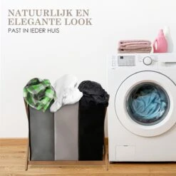 MIRI Wasmand 3 Vakken BAMBOE – Wassorteerder – Hout – Opvouwbaar – Wasbox – 105L – Gratis Schroevendraaier – Wasmanden – Laundry Basket -Huishoudelijke Winkel 1200x1200 581