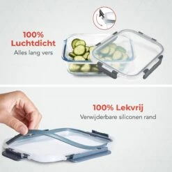 KitchenBrothers Meal Prep Bakjes - Set - Luchtdicht - BPA Vrij - 1L - Glas - 5 Stuks -Huishoudelijke Winkel 1200x1200 633