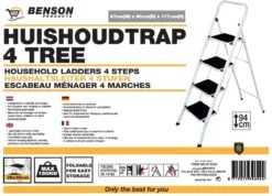 Benson Huishoudtrap 4 Treden - Anti Slip -Huishoudelijke Winkel 1200x866 2