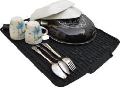 HOMYHON Afdruipmat -Afdruipmat Siliconen -Pannenonderzetter- Antislip -Hittebestendig - Aanrecht Mat -Siliconen Mat - 40 X 46 Cm - Zwart 11 HOMYHON Afdruipmat -Afdruipmat Siliconen -Pannenonderzetter- Antislip -Hittebestendig - Aanrecht Mat -Siliconen Mat - 40 X 46 Cm - Zwart -Huishoudelijke Winkel 1200x876