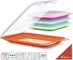 Merkloos Vershouddozen Vleeswarendoos Koelkast Vershoudbakje Bewaren Koelkast Beleg Bewaardoos Broodbeleg Stapelbaar Met Deksel 4 Stuks -Huishoudelijke Winkel 1200x992