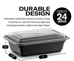 Buxibo - 50 Meal Prep Bakjes - Salade/Lunch Box - Diepvriesbakjes - Vershoudbakjes - Plastic Bakjes Met Deksel - Vershouddoos - Magnetron Vaatwasser Bestendig - 24 Oz/0.7 Liter Inhoud - Herbruikbaar - Kunststof - BPA Vrij - Zwart 13 Buxibo - 50 Meal Prep Bakjes - Salade/Lunch Box - Diepvriesbakjes - Vershoudbakjes - Plastic Bakjes Met Deksel - Vershouddoos - Magnetron Vaatwasser Bestendig - 24 Oz/0.7 Liter Inhoud - Herbruikbaar - Kunststof - BPA Vrij - Zwart -Huishoudelijke Winkel 1200x997 1