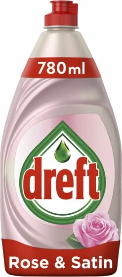 Dreft Clean & Care Rose & Satin Afwasmiddel - 8x780ml - Voordeelverpakking -Huishoudelijke Winkel 528x1200
