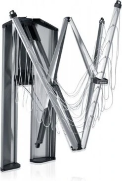 Brabantia WallFix Wanddroger - Met Opberg-/Beschermbox - 24 M - Metallic Grey -Huishoudelijke Winkel 807x1200