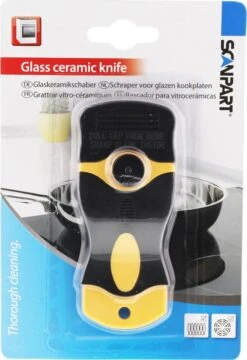 Scanpart Kookplaat Schraper - Schraapijzer - Radeermes - Voor Alle Glazen Kookplaten - Zoals Keramische Inductie En Halogeen Kookplaten - Kunststof - Vervangbaar Mesje - Krasvrij -Huishoudelijke Winkel 824x1200