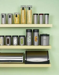 Brabantia Voorraadbus - 1,4 L - Matt Steel Fingerprint Proof / Matt Black Deksel - Met Venster -Huishoudelijke Winkel 952x1200 1